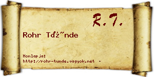 Rohr Tünde névjegykártya
