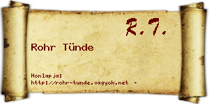 Rohr Tünde névjegykártya