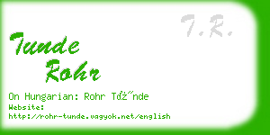 tunde rohr business card